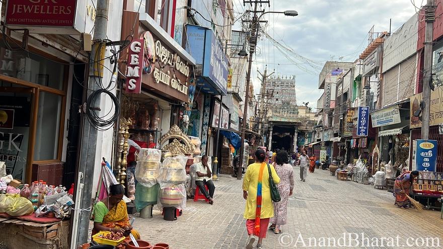 One of four gates of Meenakshi temple. Photgraphy is strictly not allowed inside temple.