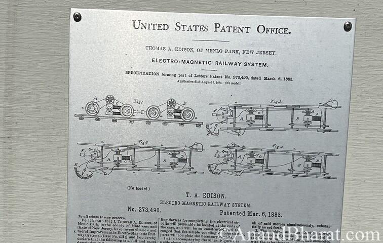 Patent of electric rail by Edison